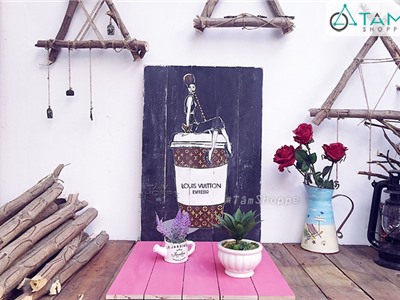 Tranh gỗ Cô gái LV Fashion 40x60cm